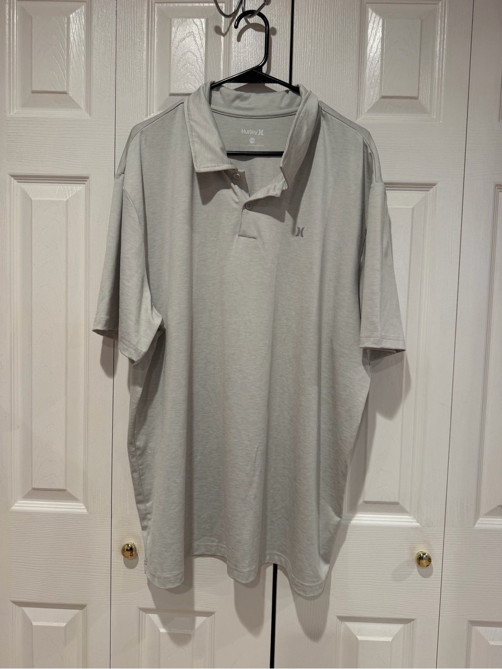 Hurley Men's Light Gray Polo in Soft Knit